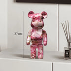 🧸✨ Graffiti Bear Resin Statue – 27cm Artistic Decor Figurine