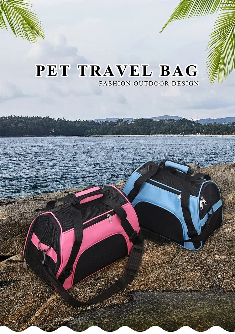 🐾 Soft Canvas Pet Carrier – Lightweight & Breathable Travel Bag