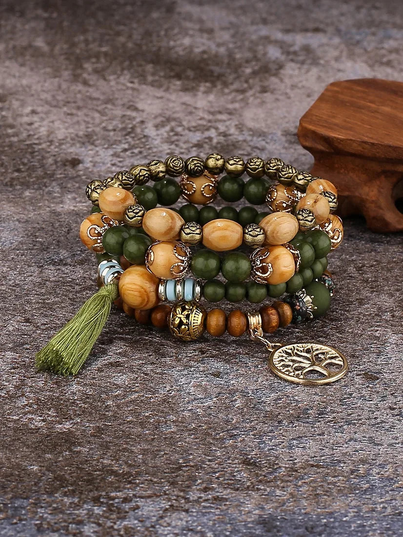 🌿 Tree of Life Charm Bracelet – Boho Unisex Adjustable Bracelet ✨