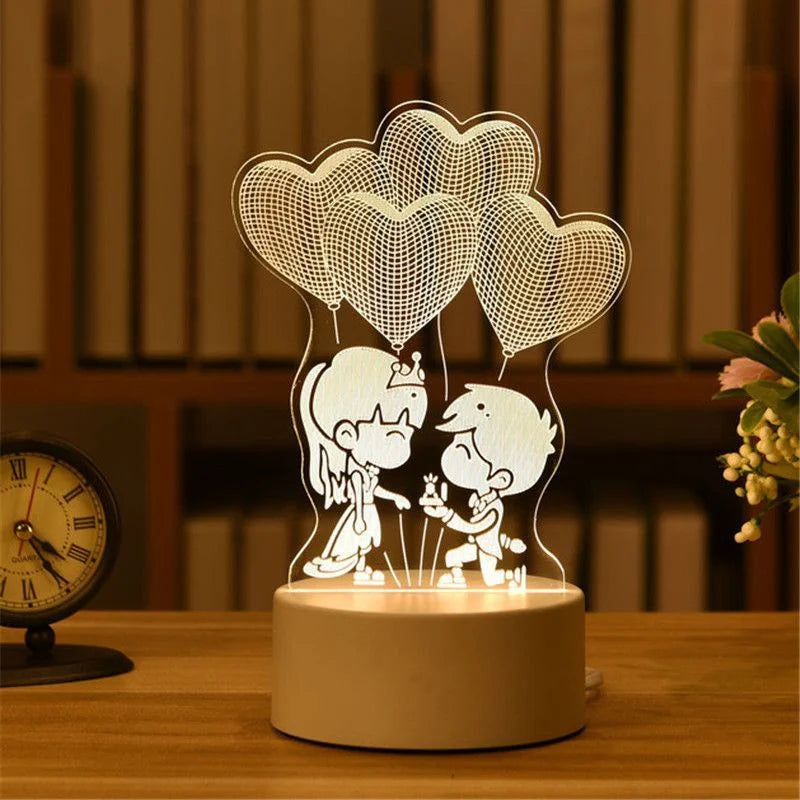 💡 3D Visual Illusion Night Light – LED Desk Lamp