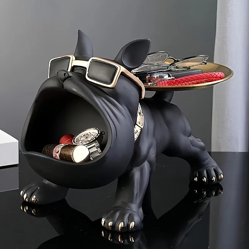 🐶✨ “Bulldog Butler™ – Multifunctional Resin Tray Statue”