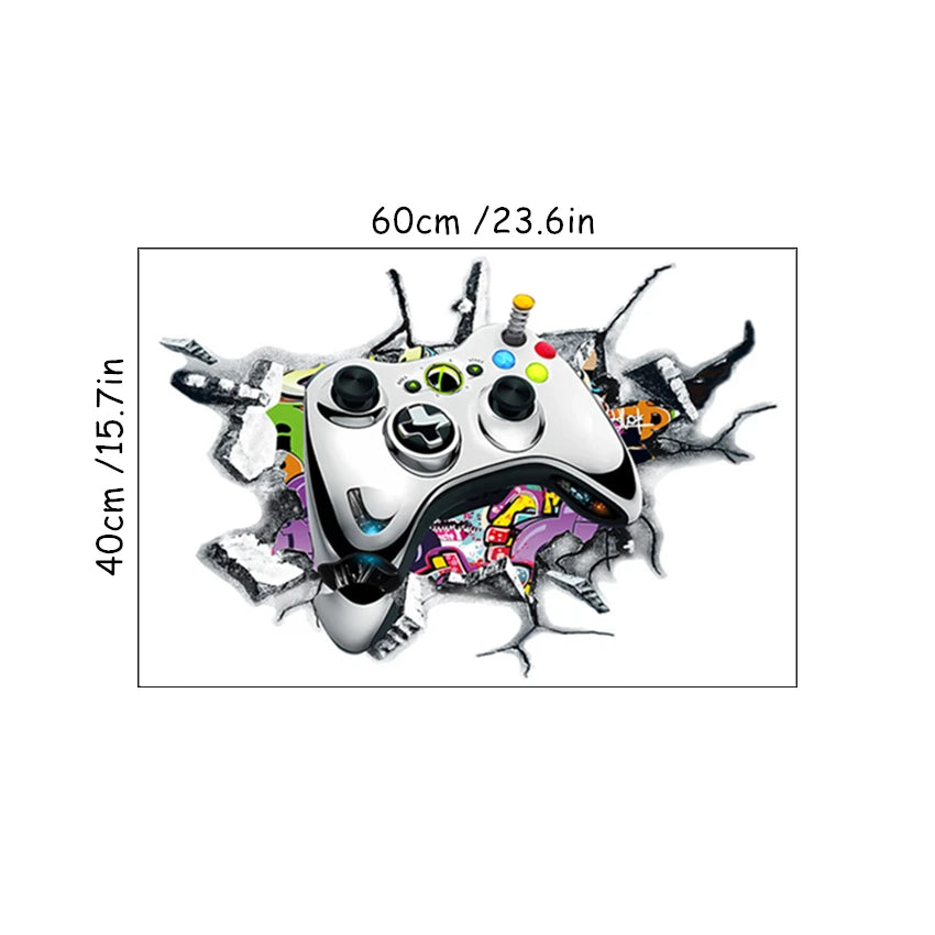 🔥 3D Gamer Wall Stickers – Broken Wall Effect 🎮✨