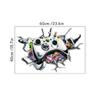 🔥 3D Gamer Wall Stickers – Broken Wall Effect 🎮✨