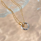 ✨ Elegant Dual-Tone Pendant Necklace – Minimal Chic Jewelry ✨