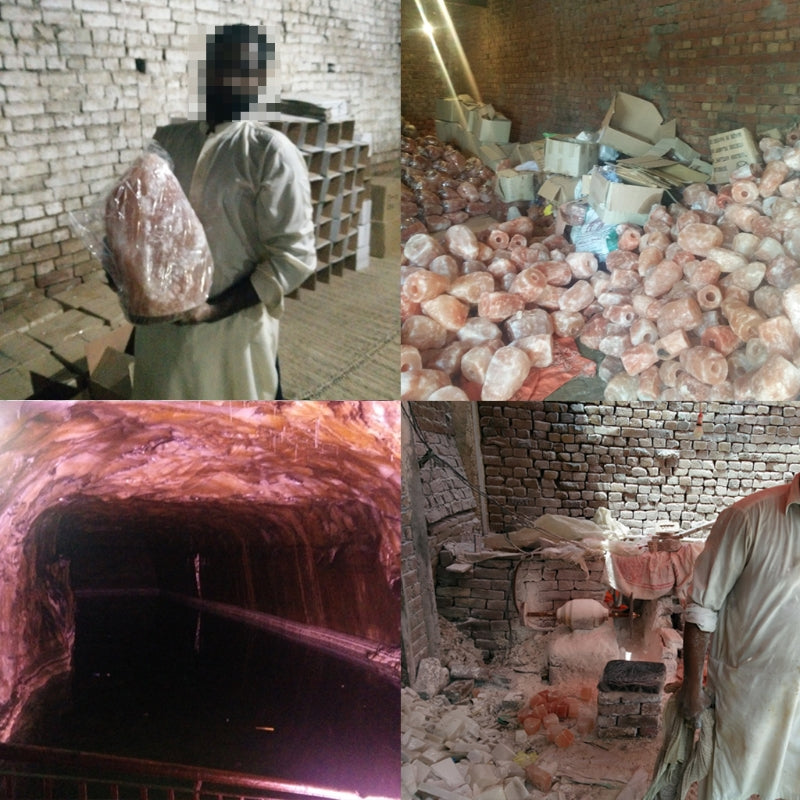 USB Himalayan Salt Lamp with Wooden Base - Multicolour LED 🌈✨