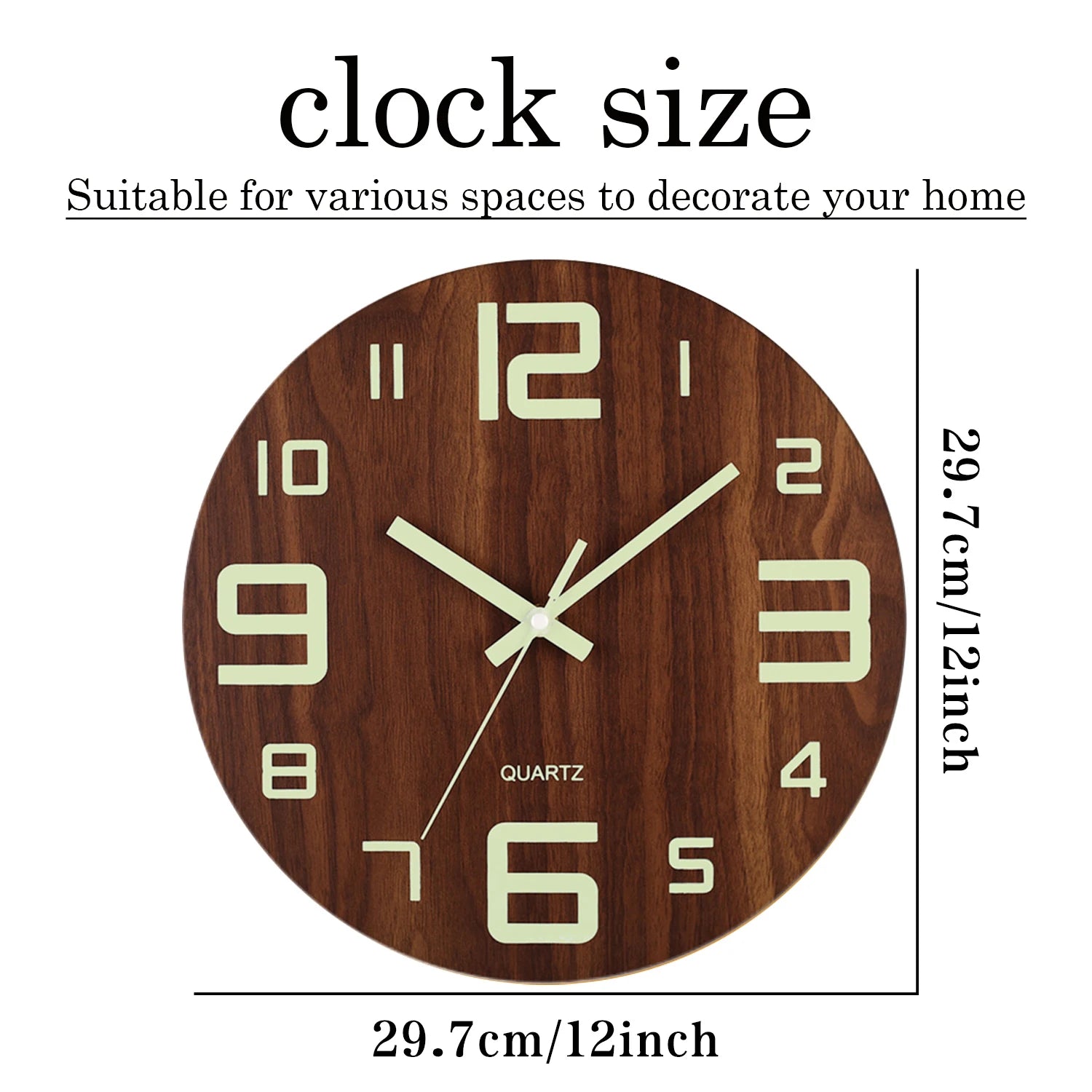 🕒✨Bright Wooden Wall Clock - Silent, Elegant & Phosphorescent