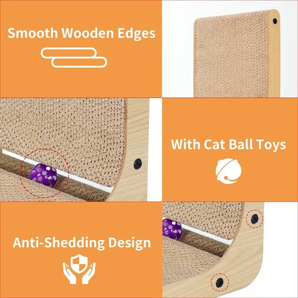 🐾 Cat Corner Scratching Ramp – Vertical Corner Scratcher