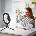 📸 LED Selfie Ring Light with Adjustable Tripod & Bluetooth Remote – Multi-Tone Lighting for Flawless Videos ✨