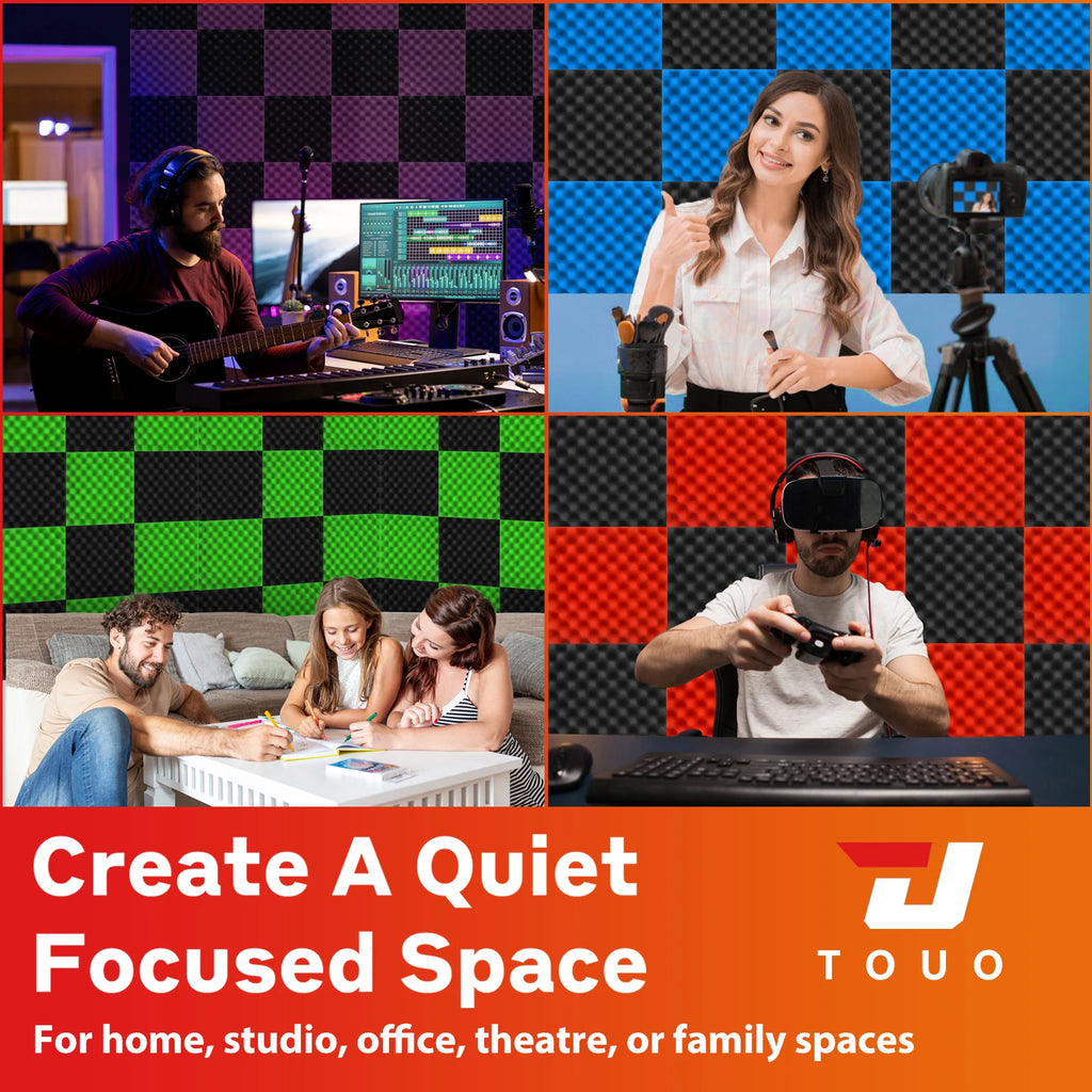 Premium Acoustic Foam Panels 🎙️🔇 | High-Density Soundproof Wall Tiles | Studio, Gaming, Podcast, Home Setup