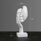 ✨ Resin Abstract Face Sculpture – Modern Nordic Art Décor 🖤🤍💛