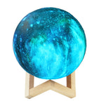 RGB Nebula 3D Lunar Lamp – 16 Colours, Touch & Remote Control | Night Light Decor