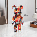 🧸✨ Graffiti Bear Resin Statue – 27cm Artistic Decor Figurine