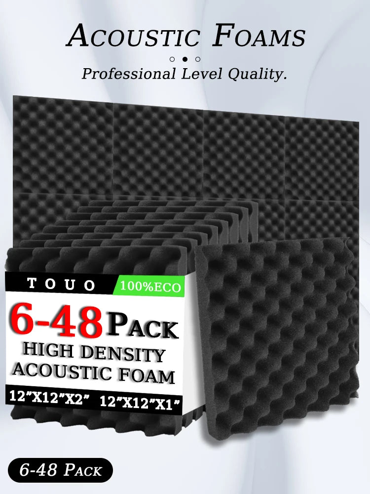 Premium Acoustic Foam Panels 🎙️🔇 | High-Density Soundproof Wall Tiles | Studio, Gaming, Podcast, Home Setup