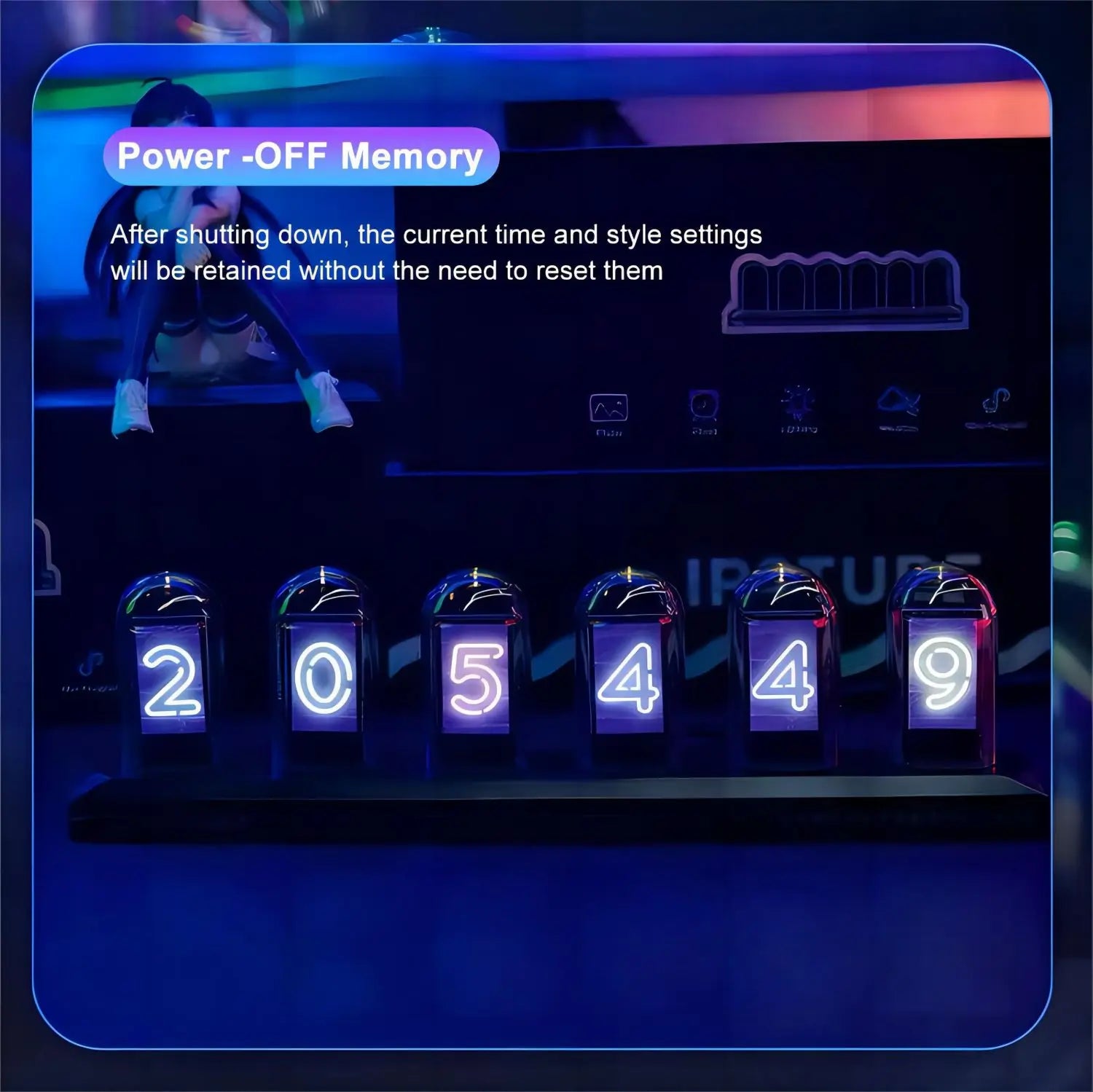 Nixie Tube LED Clock IPS — Retro-Future RGB Table Lamp 🕰️✨