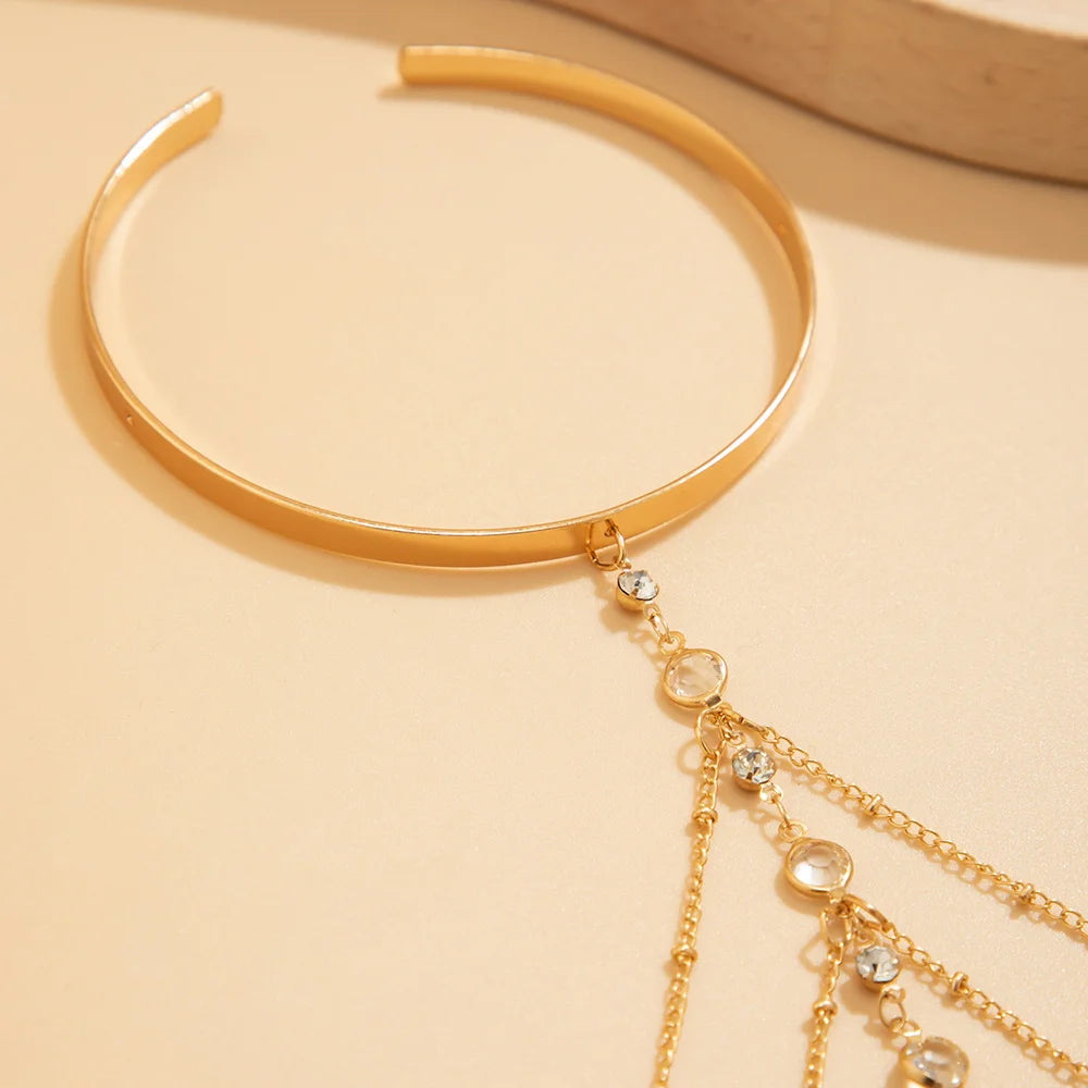 ✨ Elegant Rhodium-Plated Arm Bracelet – Adjustable Women’s Upper Arm Jewelry 💎