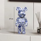 🧸✨ Graffiti Bear Resin Statue – 27cm Artistic Decor Figurine