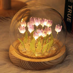 🌷✨ Mini Tulip LED Night Light - Glass Lamp with Bright Flowers