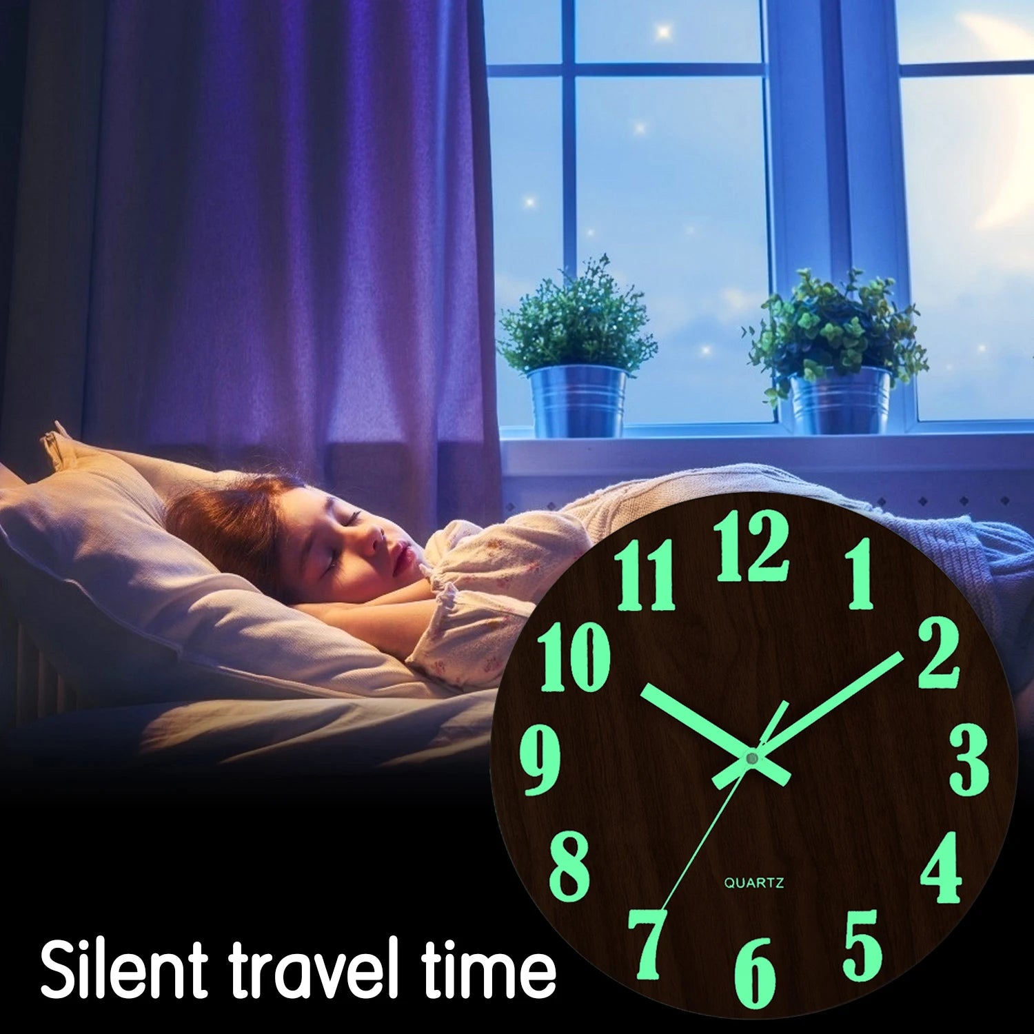 🕒✨Bright Wooden Wall Clock - Silent, Elegant & Phosphorescent
