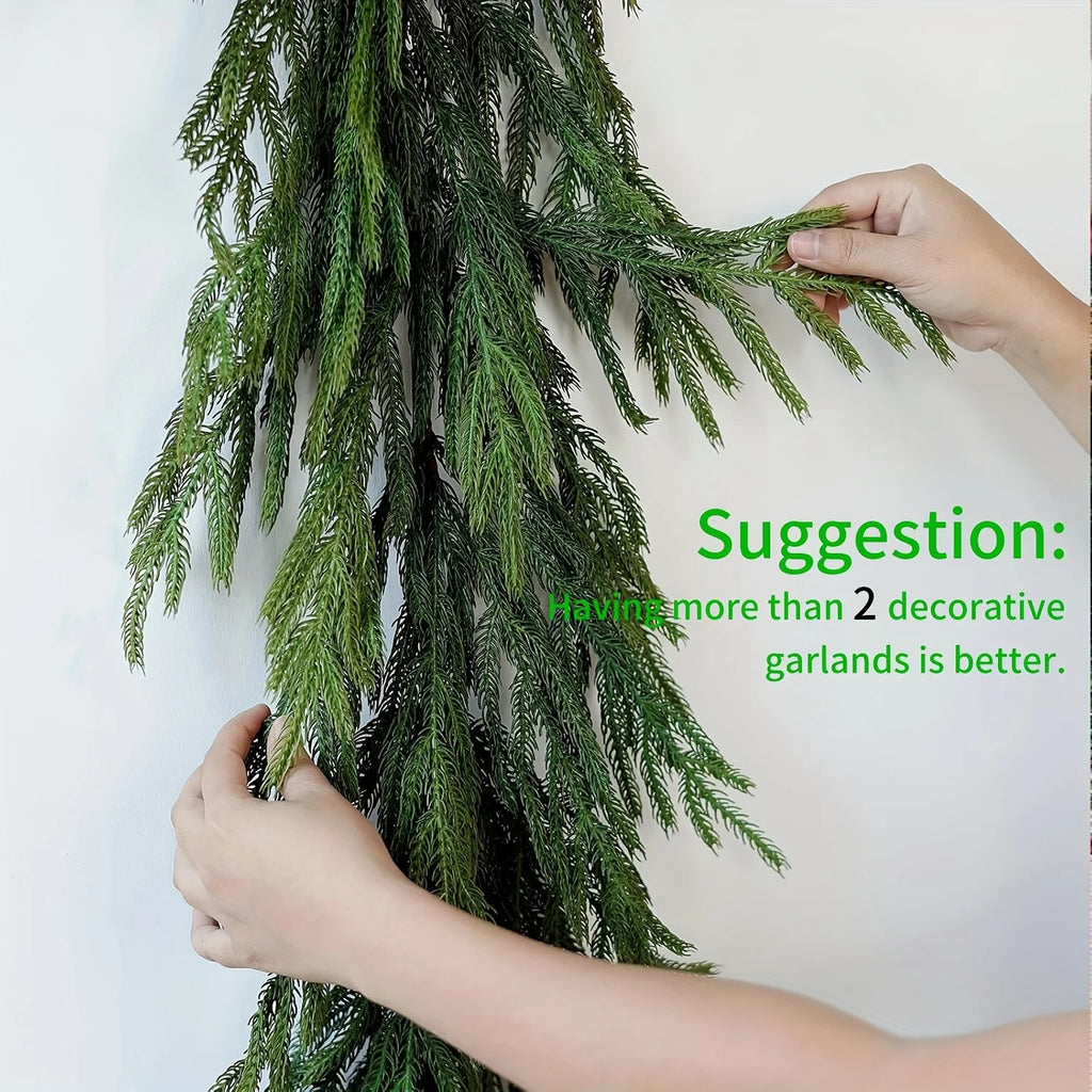 🎄✨ Artificial Pine Christmas Garland – Festive Holiday Door & Wall Décor