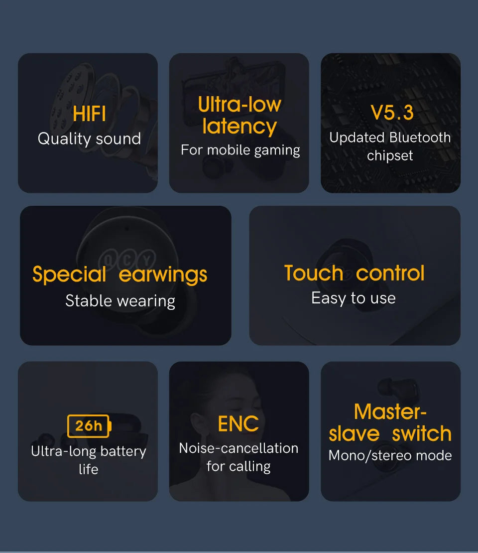 🎧 TWS Bluetooth 5.3 Earbuds – Touch Control, Low Latency 🎶