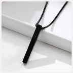 ✨ Minimalist Long Bar Pendant Necklace – Unisex Elegance ✨