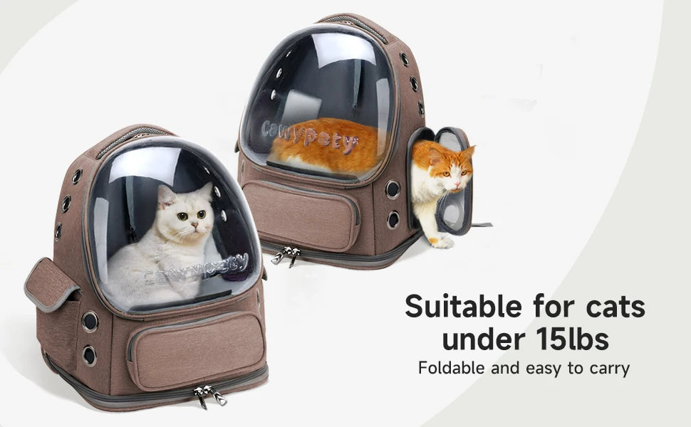 🐾 Pet Travel Backpack with Half-Transparent Window – Comfortable & Stylish Carrier for Cats & Small Dogs 🎒✨