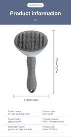 Self-Cleaning Pet Grooming Brush – Anti-Shedding Comb for Dogs & Cats 🐶🐱✨