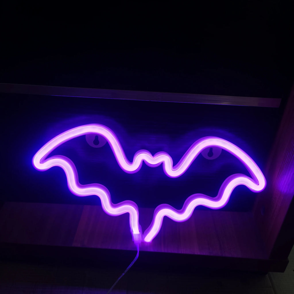 🎃 Neon LED Horror-Cute Wall Lights | Luminescent Wall Decorations 🦇✨