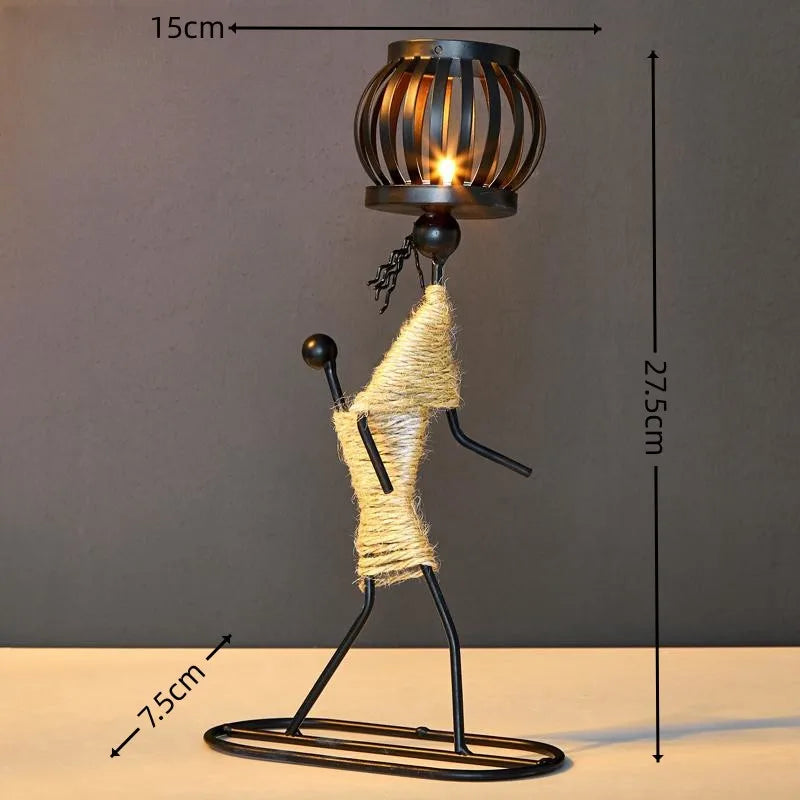 ✨ Nordic Metal Candlestick – Abstract Character Candle Holder 🕯️🌙