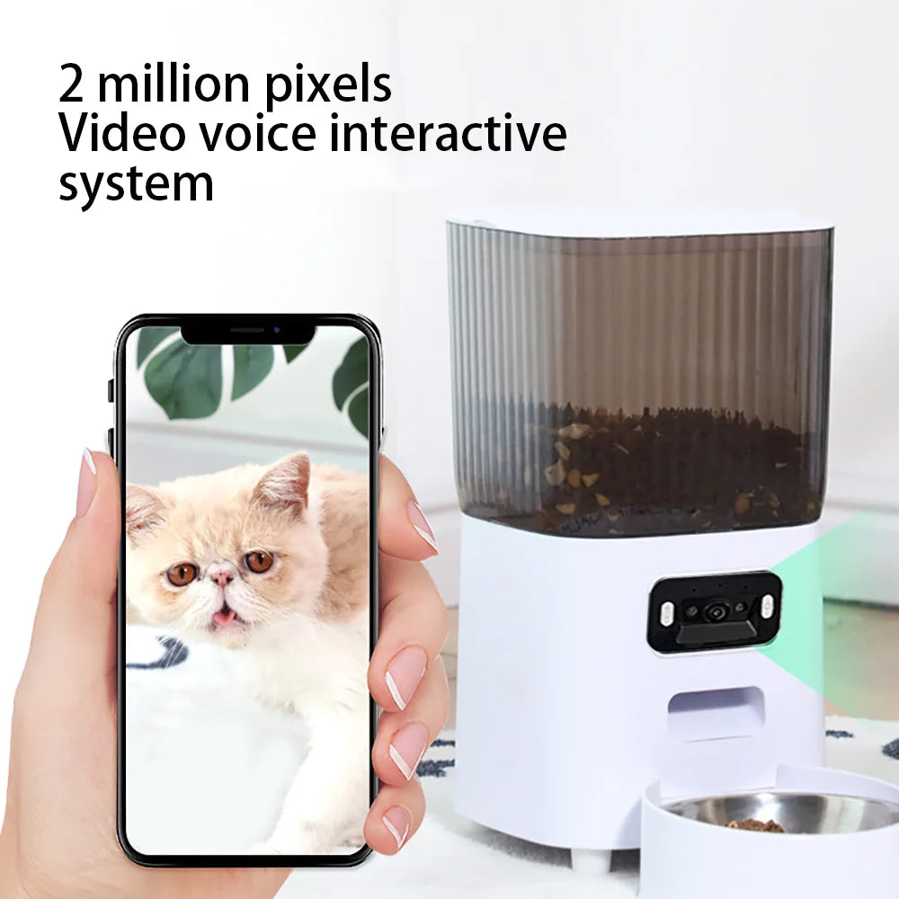 ⭐ Smart 5L Automatic Pet Feeder with Camera & Dual Bowls 🍽️🐾