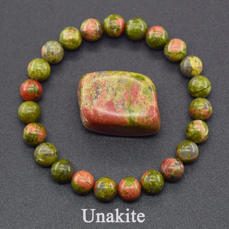 🌈 Natural Stone Energy Bracelet – 8mm Crystal Beads ✨