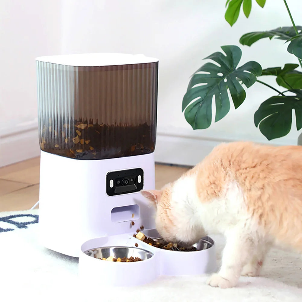 ⭐ Smart 5L Automatic Pet Feeder with Camera & Dual Bowls 🍽️🐾