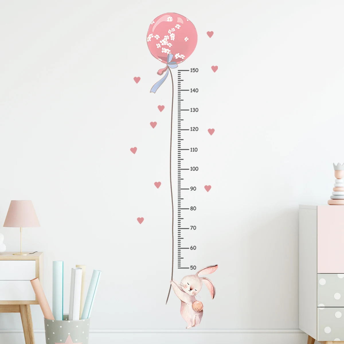 🌈📏 Cute Kids Height Chart Wall Stickers – Removable PVC Growth Ruler 🚀🐻