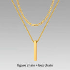 🔗 Bold Men’s Pendant Necklace – Stainless Steel Statement Chain (Gold & Silver)