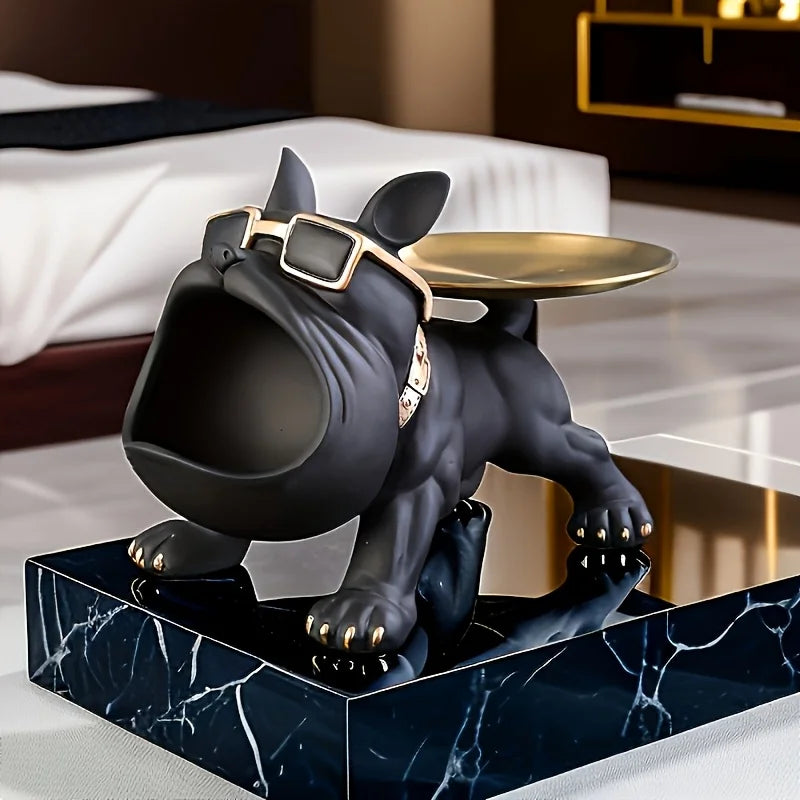 🐶✨ “Bulldog Butler™ – Multifunctional Resin Tray Statue”
