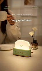 🧡 Toast Maker Night Light –Rechargeable Creative Night Lamp (Pink / Green)