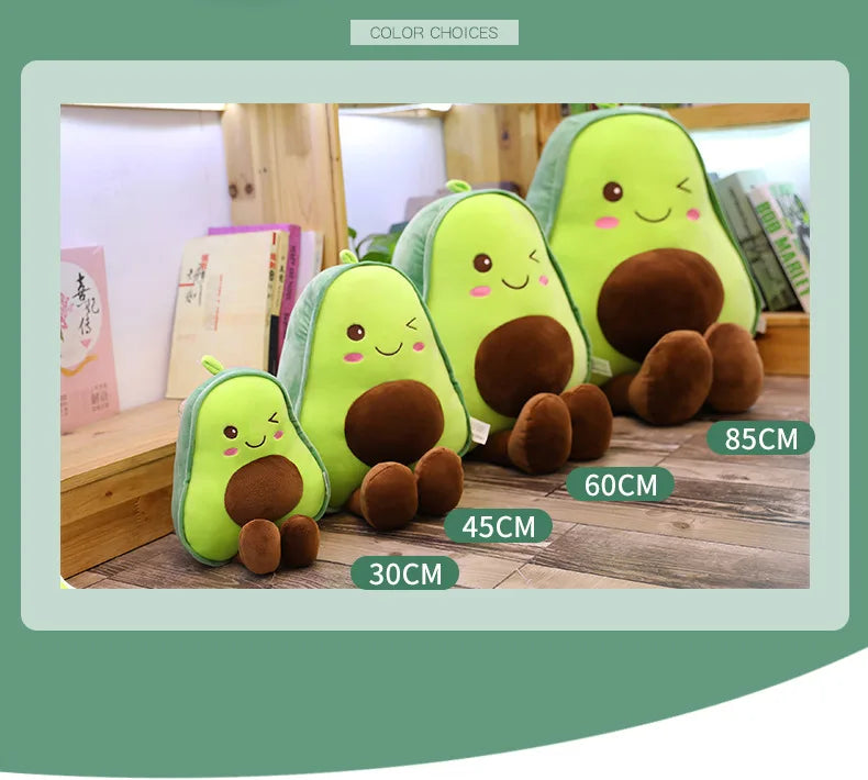 🥑💚 Soft Avocado Plush - With A Wink Face