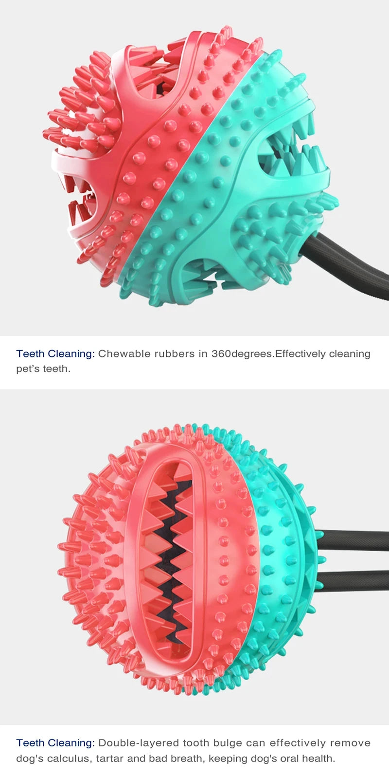 🐾 Interactive Suction-Cup Dog Toy Ball — Slow Feeder & Tug Game 🐶