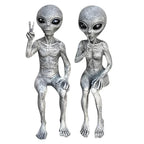 🛸 Funny Alien Statue Set – Quirky Resin Decor for Home & Garden 👽✨