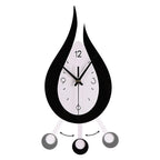 🕒 Drop-Shaped Wall Clock - Black & White Modern Design
