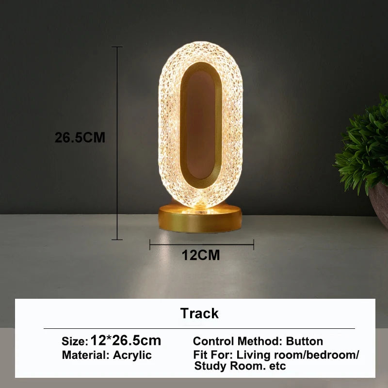 ✨ Crystal 3D Touch Lamp – Ball / Star / Cube / Moon / Track ✨