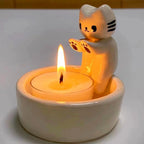 Ceramic "Cute Cat" Candle Holder - Cute Home Decoration 🐱🕯️