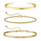 ✨ Elegant Gold Bracelet Collection – Women’s Minimalist Chain Set ✨