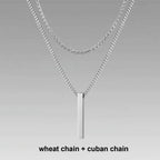 🔗 Bold Men’s Pendant Necklace – Stainless Steel Statement Chain (Gold & Silver)