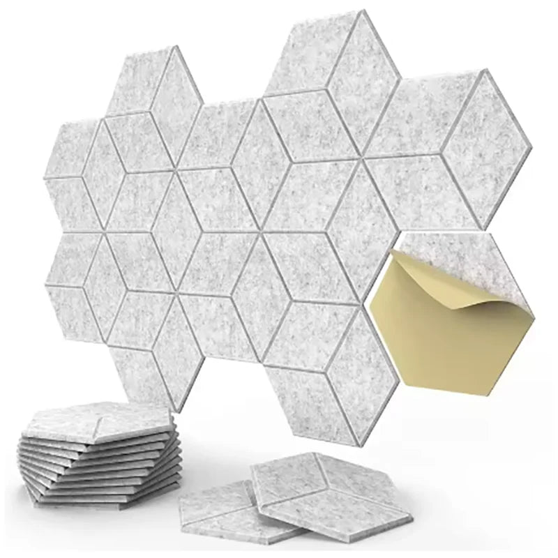 🎧 12-Pack Hexagonal Acoustic Panels – Premium Soundproof Foam Tiles