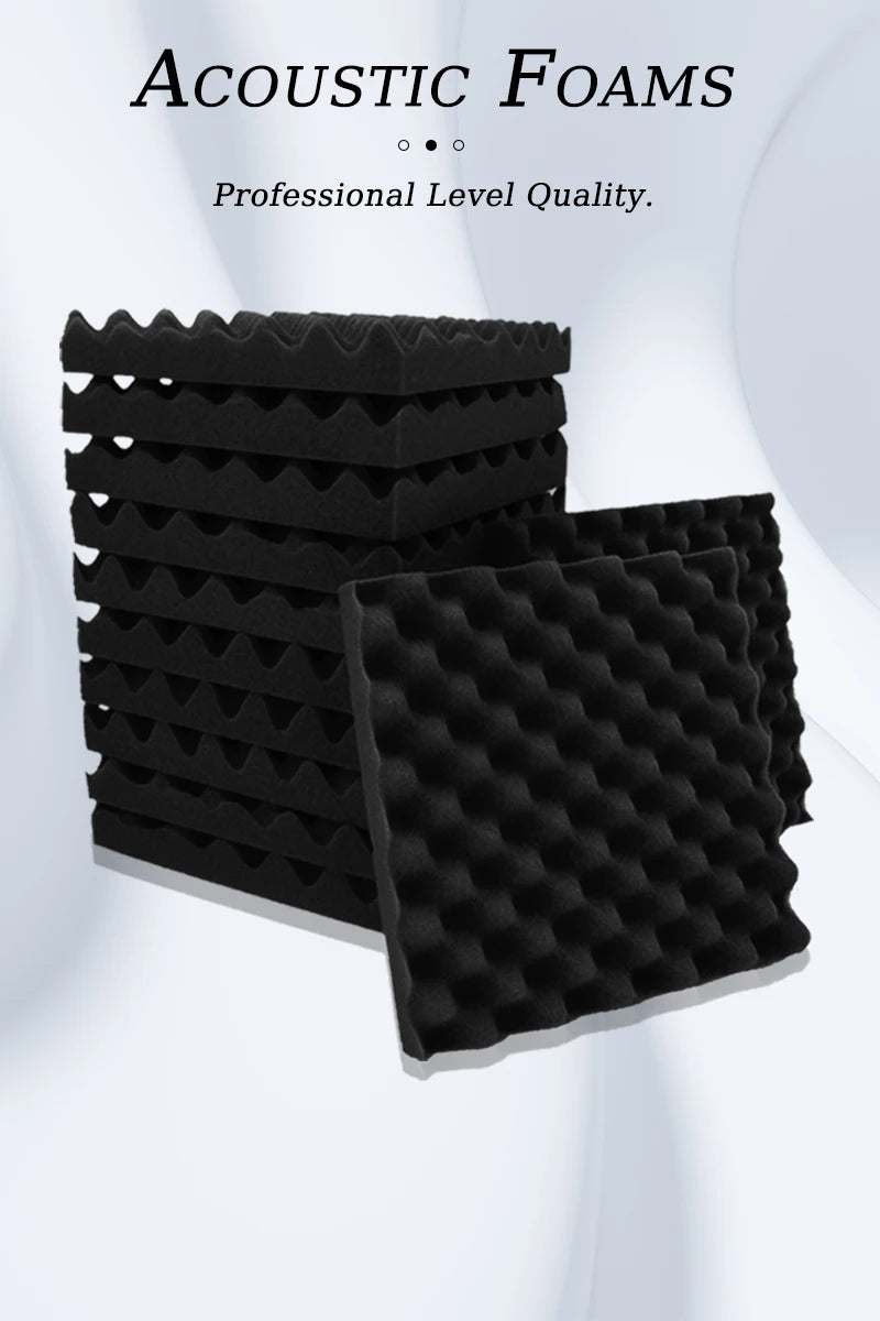 Premium Acoustic Foam Panels 🎙️🔇 | High-Density Soundproof Wall Tiles | Studio, Gaming, Podcast, Home Setup