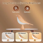 🐦✨ Wooden Bird LED Night Lamp – Touch & Rechargeable