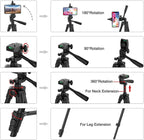 📸 Lightweight 103cm Tripod with Bluetooth Remote – 360° Panoramic Phone/Camera Stand for TikTok, Vlogs & Photography