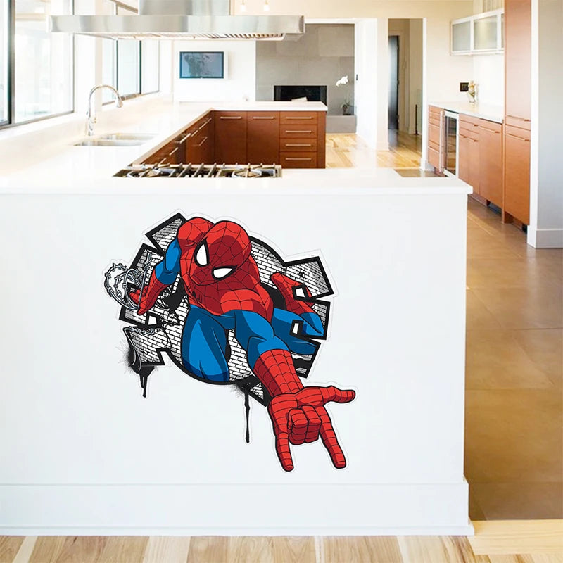 🕷️ 3D Spider-Man Wall Stickers – Room Decor for Superhero Fans 🦸‍♂️✨