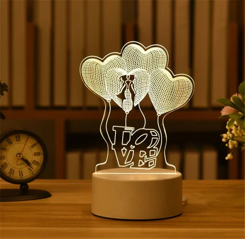 💡 3D Visual Illusion Night Light – LED Desk Lamp